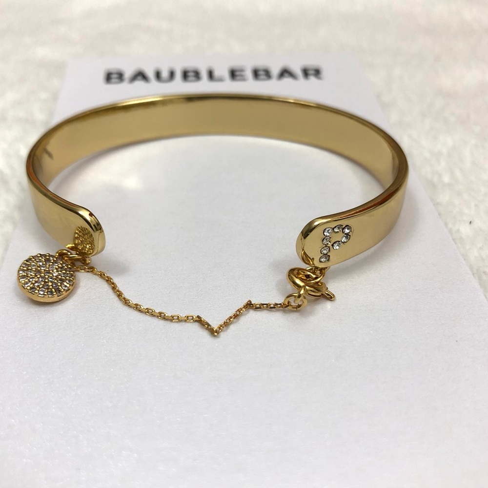 Baublebar Pave Initial “P” Chain Cuff Bracelet